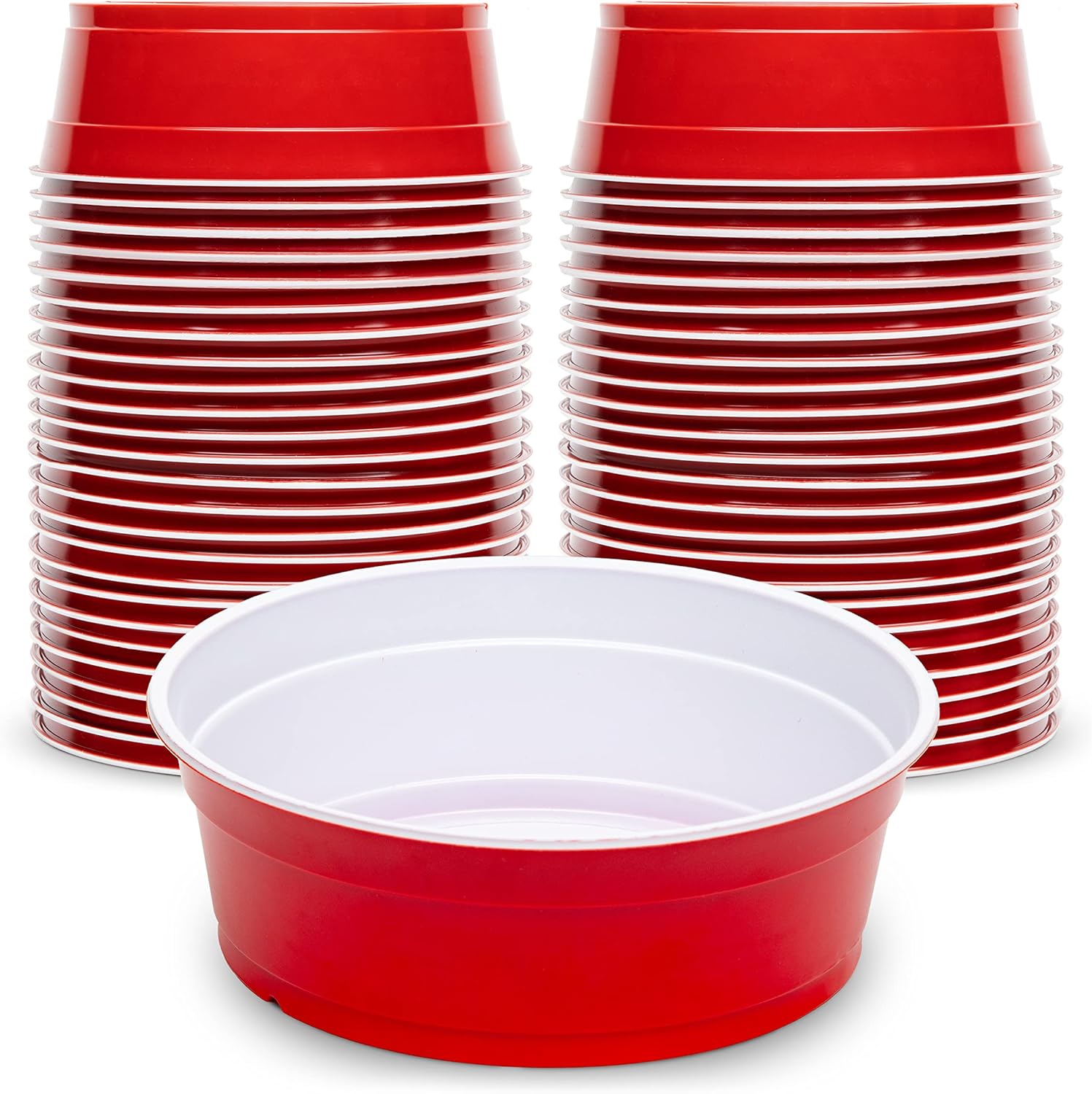 GoBig Red Party Cup Bowls front view durable disposable plastic serving bowls.
