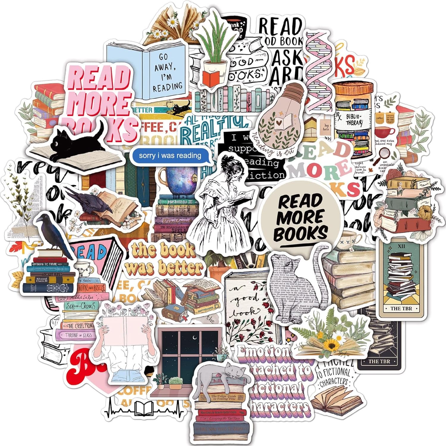 Joyppy 50 piece book sticker collection for Kindle front view