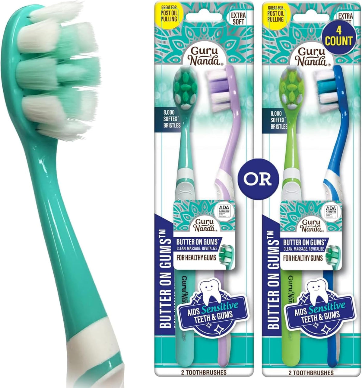 GuruNanda Butter on Gums Toothbrush with Extra Soft Bristles for Sensitive Gums, Soft Toothbrush for Kids & Adults, 2 ct - Image 13