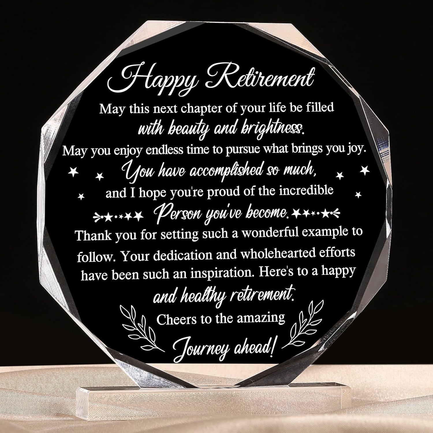 Chunful happy retirement gift plaque front view