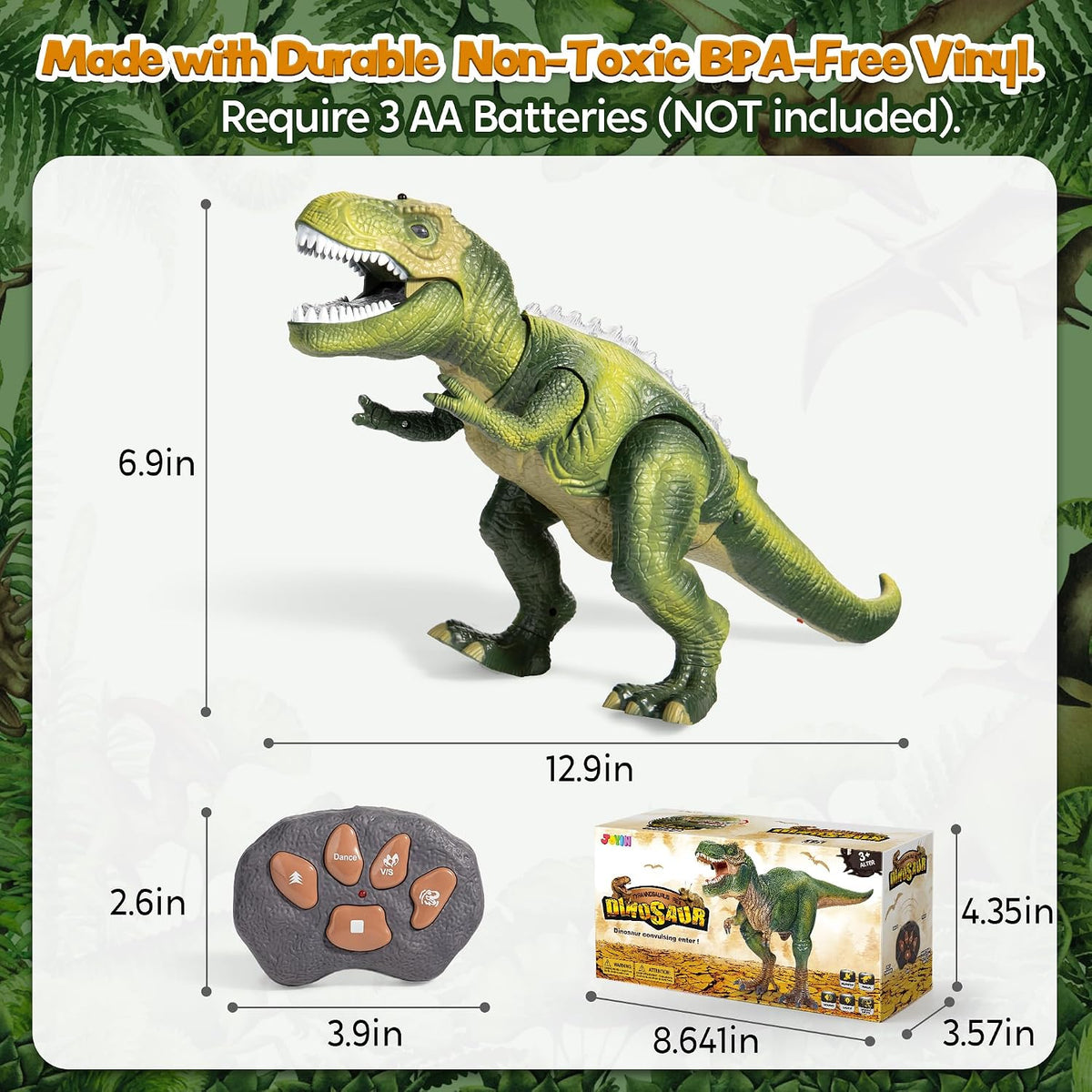 JOYIN Robot Dinosaur Toy for Kids Boys 3+ Big T.rex with Light and Realistic Roaring Sound, Remote Control Walking & Dancing Dinosaur, Electronic Toy for Kid, Birthday Gift for Kids Boys Girls - Image 5