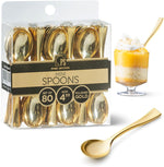 Posh Setting Plastic Mini Gold Spoons front view for catering.