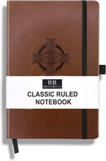 RICCO BELLO Lined Journal Notebook, Grey, 5.7 x 8.4-Inches | Faux Leather Hardcover, Pen Holder, College Ruled, 96 Sheets / 192 Pages, For Work & Notes - Image 11