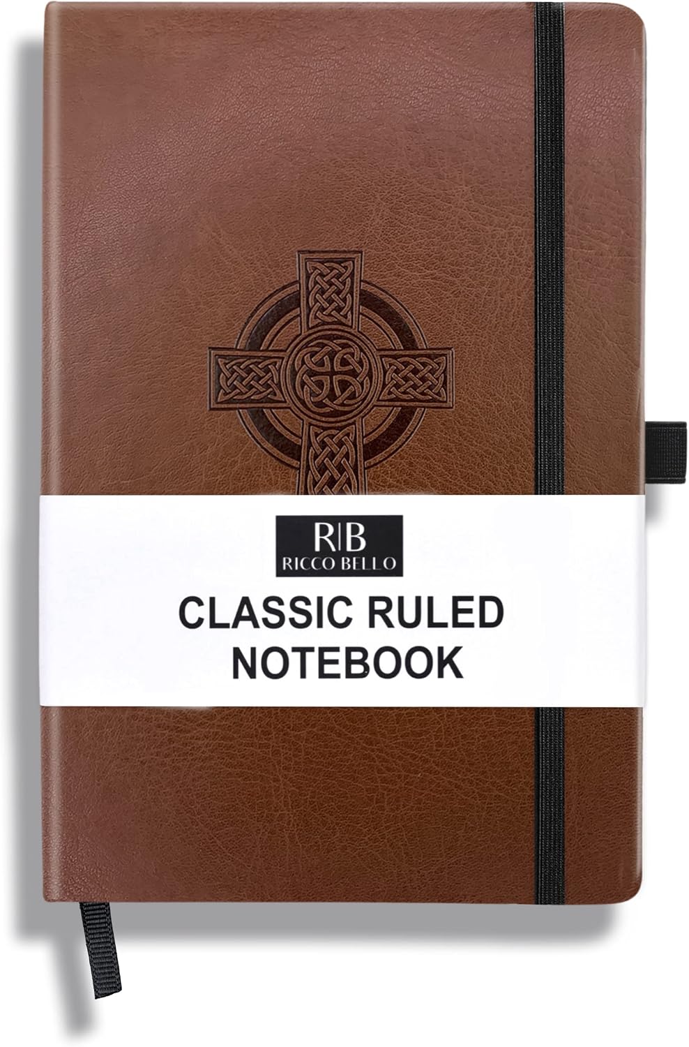 RICCO BELLO Lined Journal Notebook, Grey, 5.7 x 8.4-Inches | Faux Leather Hardcover, Pen Holder, College Ruled, 96 Sheets / 192 Pages, For Work & Notes - Image 11