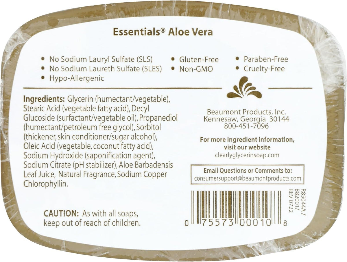 Clearly Natural transparent aloe vera soap bar packaging