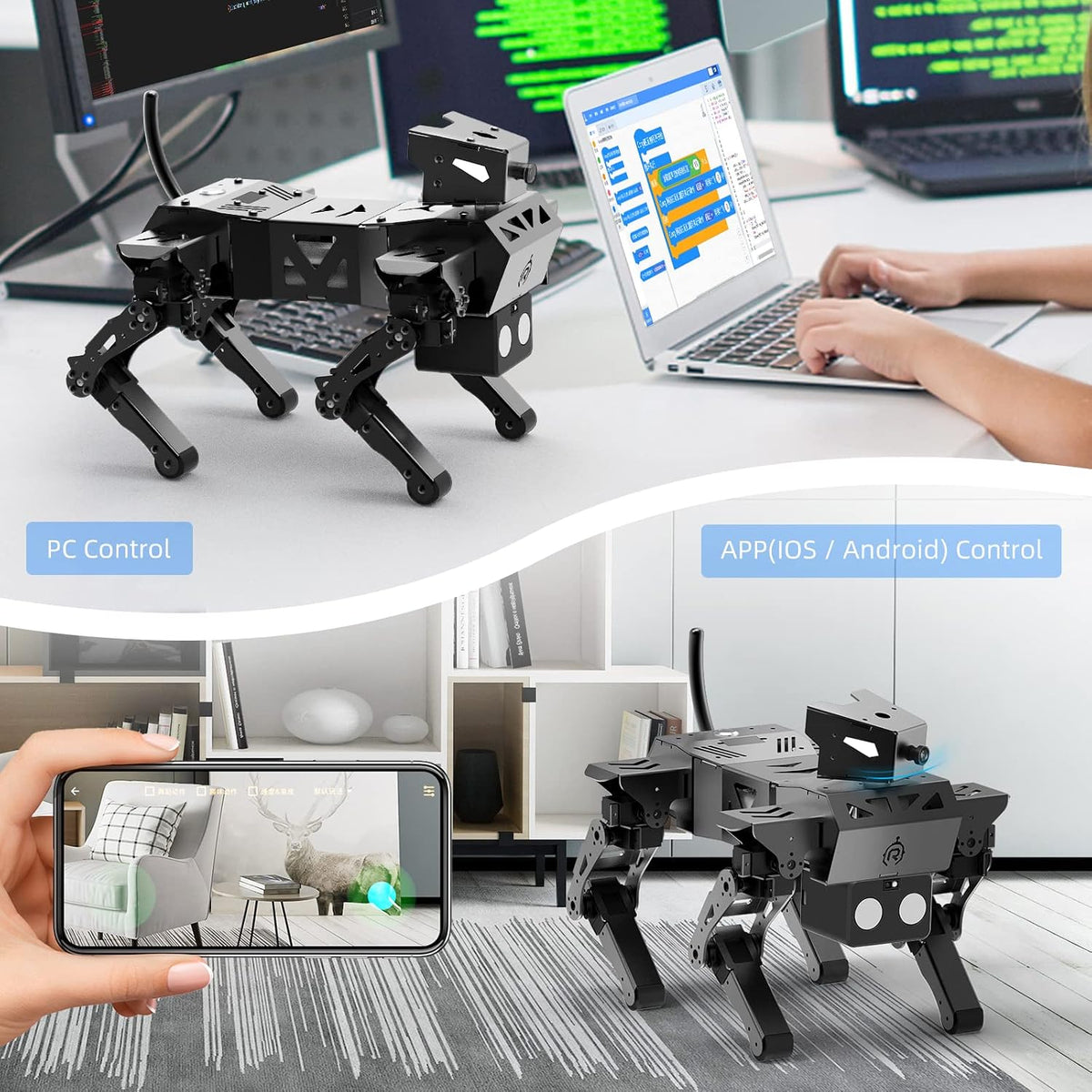 XiaoR Geek ESP32 robot kit close up of high precision aluminum alloy body