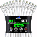 Maximm Cat6 Ethernet Cable 10 Ft Blue (12-Pack), 10Gbps 550MHz UTP Cord - Image 15