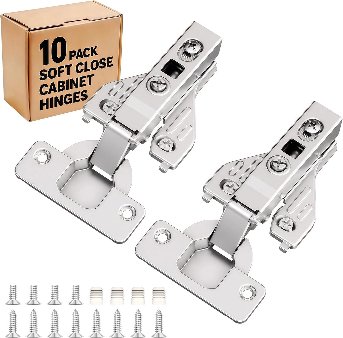 4Pcs Soft Close Face Frame Cabinet Hinges, 50% Faster Install with Clip-On Plate, Mounting Screws Included, Durable & Quiet Full Overlay Cabinet Door Hinges for Face Frame Cabinets - Image 11
