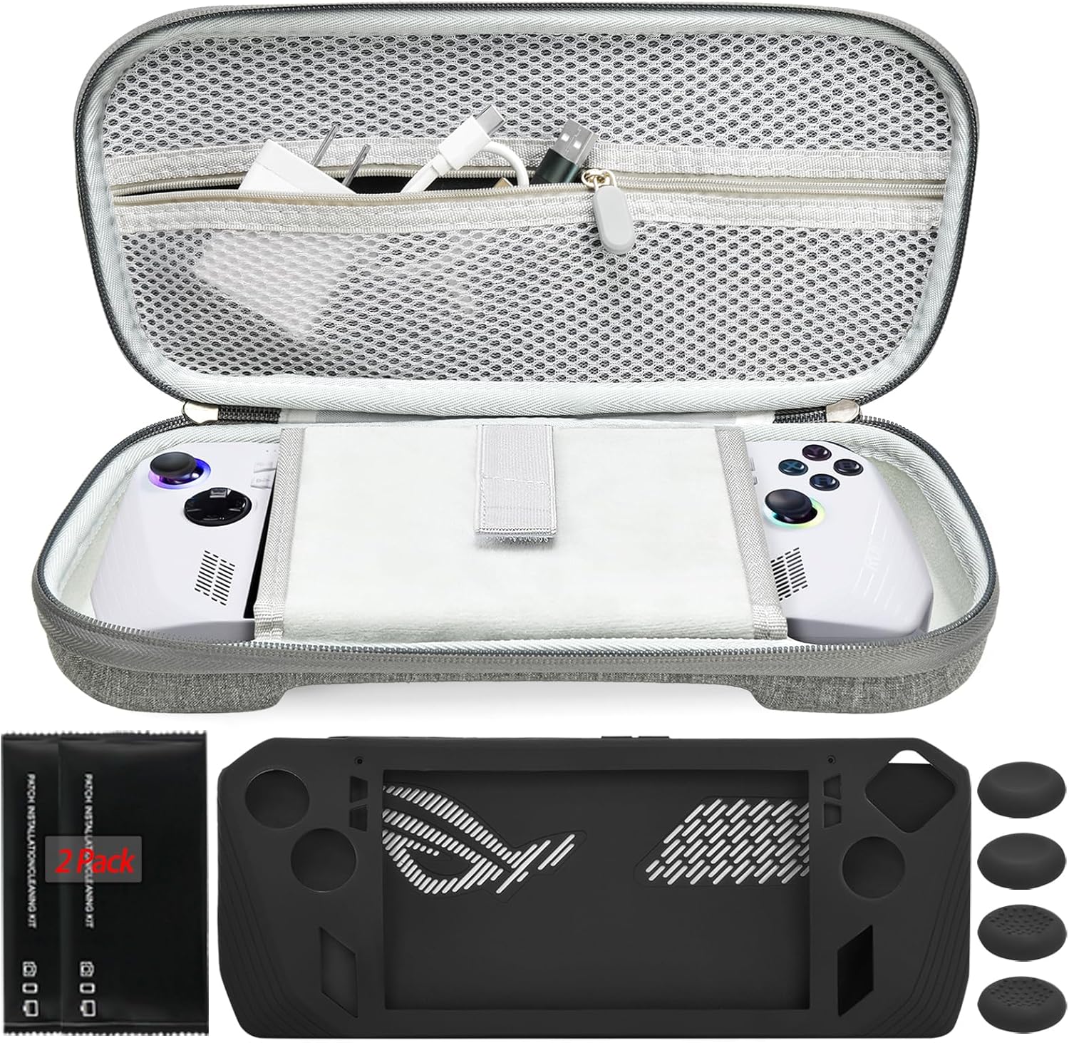 Leepiya carrying case for Asus ROG Ally gray front view