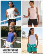 JOYSPELS activewear tank top neckline and armhole
