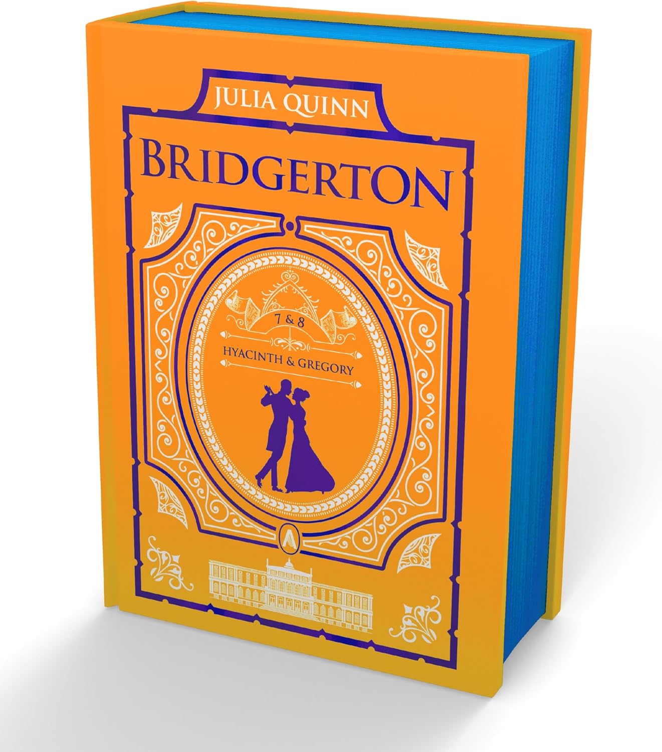 Julia Quinn Bridgerton Collector Edition Hardcover Volume Four front view showcasing premium gold foil iconography and character motifs.