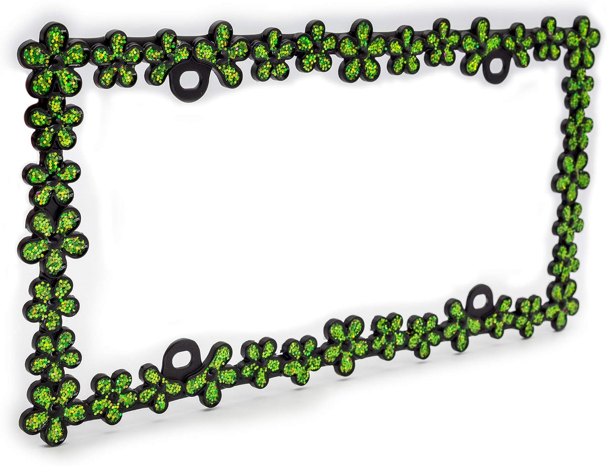 Creathome 3D floral license plate frame packaging and included screws