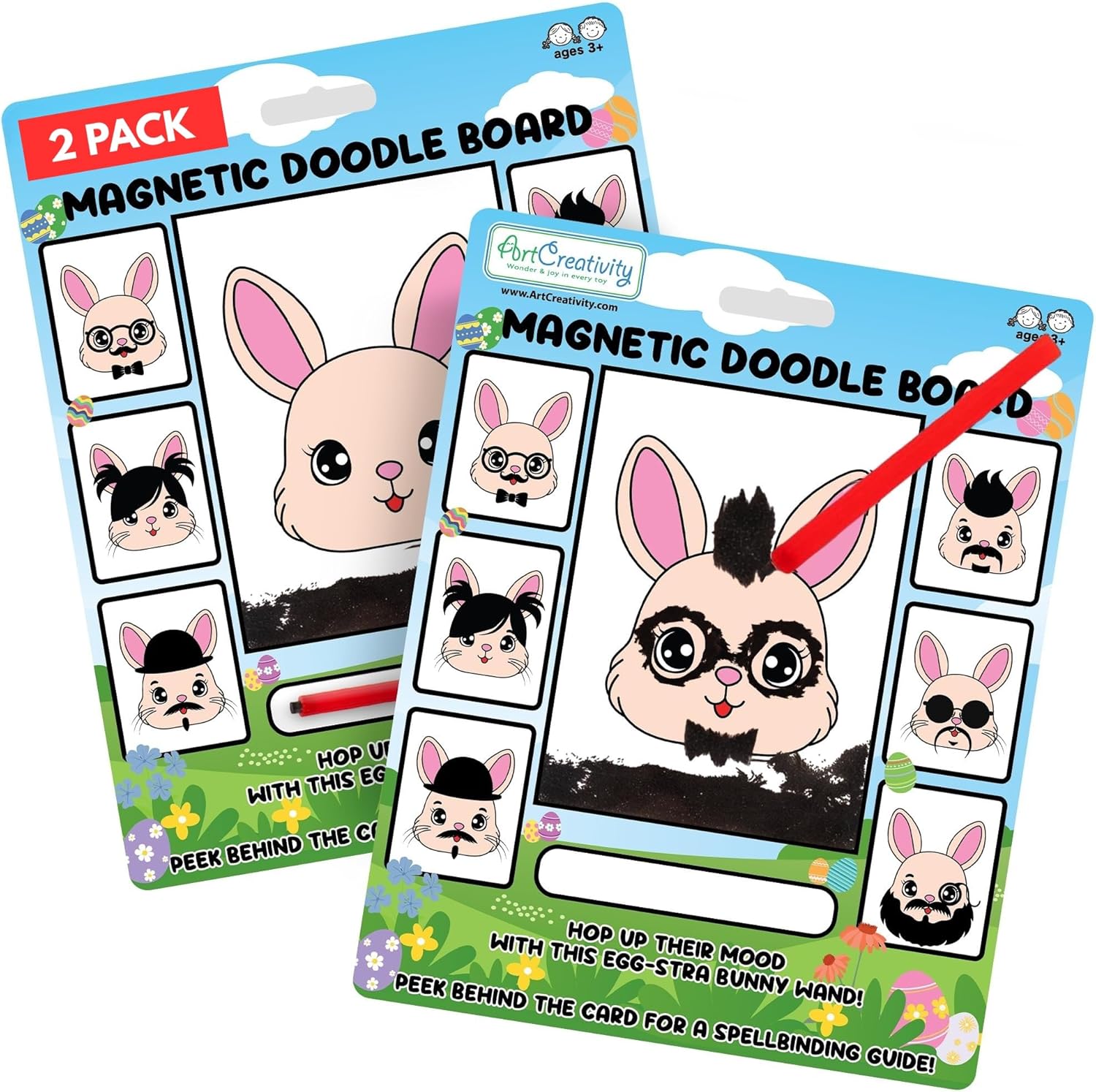 ArtCreativity Easter Bunny Magnetic Doodle front view showing the vintage rabbit character design.
