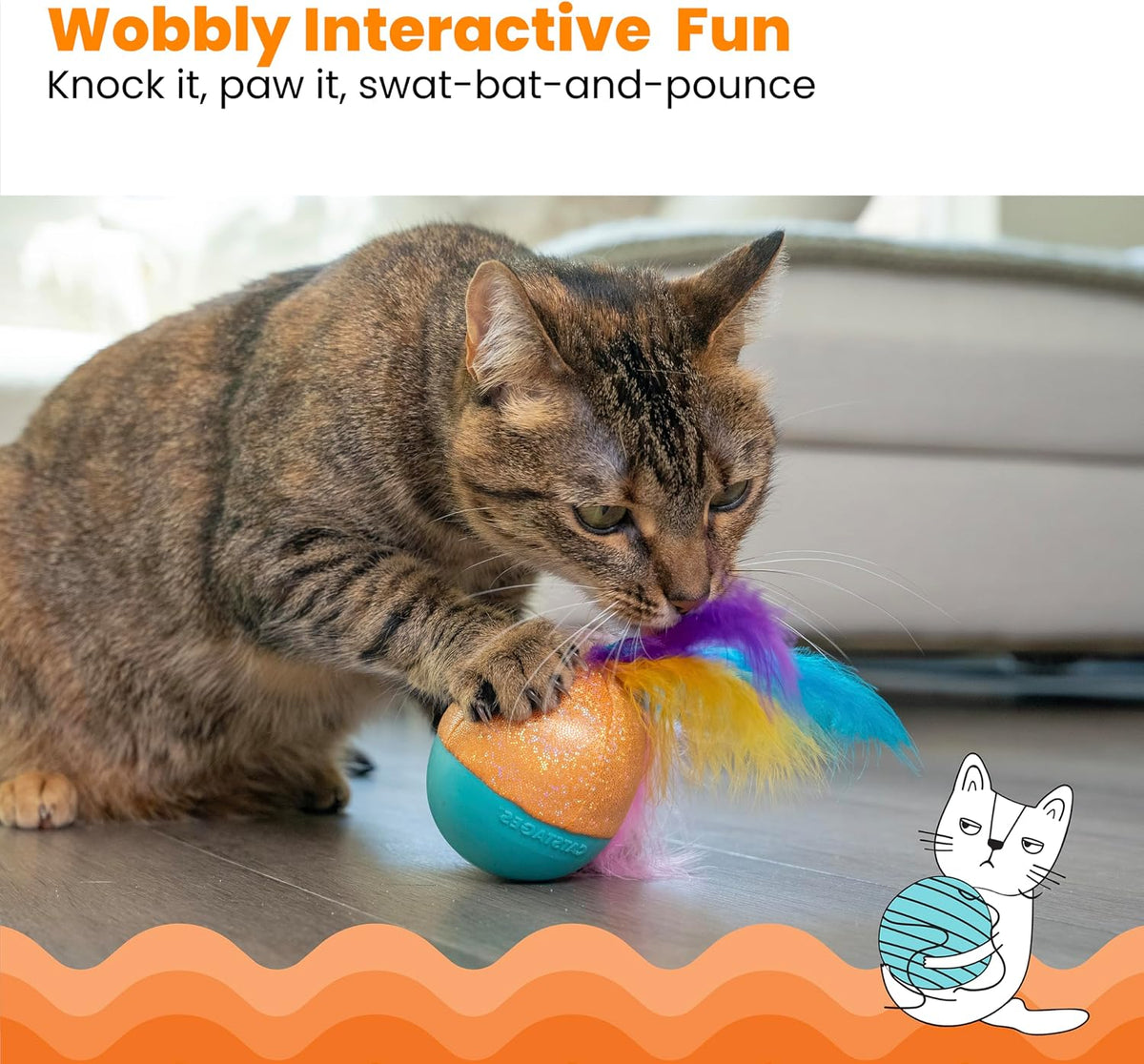 Catstages Whack N Wobble Ball weighted base detail