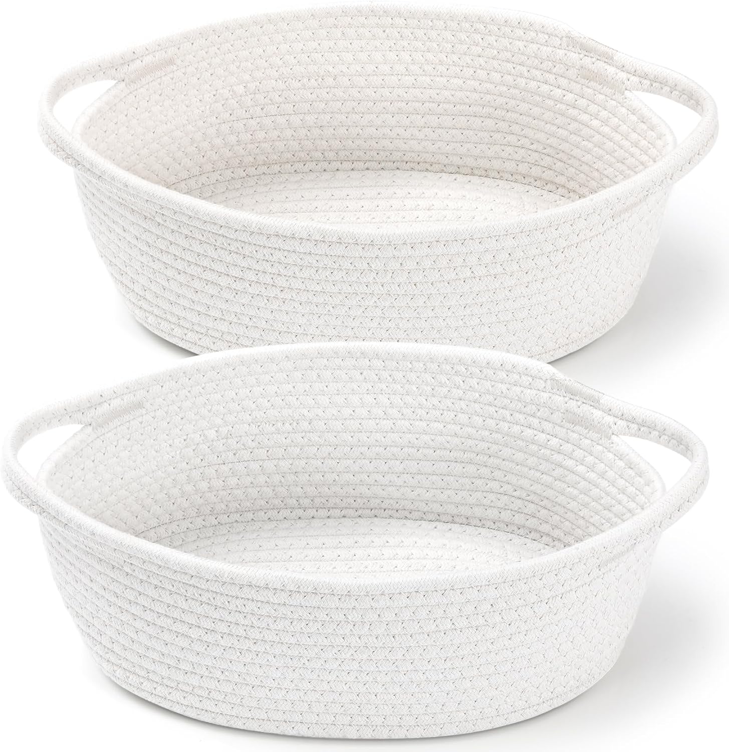 LANDNEOO small woven basket two pack front view for shelf storage