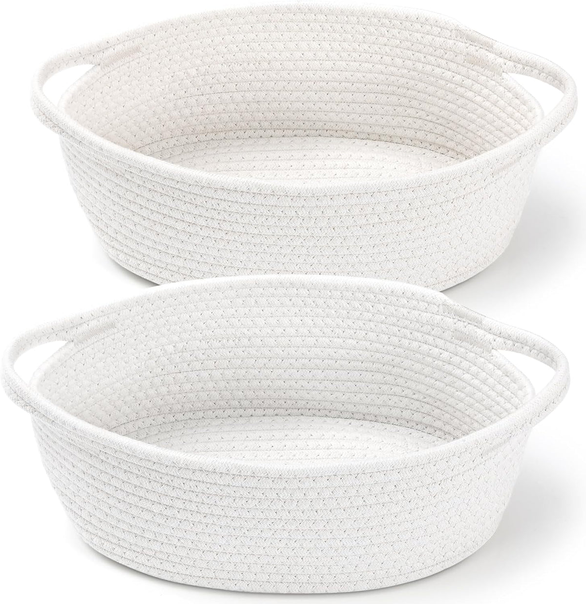 LANDNEOO small woven basket two pack front view for shelf storage