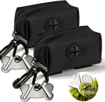 Dog Waste Bag Dispenser Pet Poop Bags Holder for Doggie Waste Bags Dispensers Soft Fabric Zipper Small Doggy Puppy Pouch for Leash Accessory Attachment with Carrier,Black - Image 14