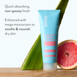 Bliss Lemon and Sage Body Scrub jar with ingredients highlighted