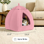 Side profile of pink petmaker cat tent