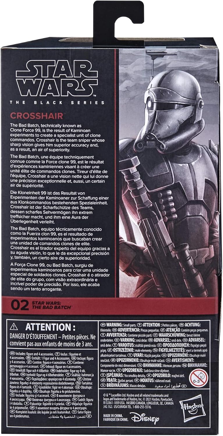Star Wars The Black Series collectible packaging box art for Crosshair.