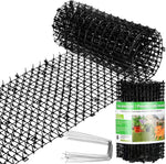 Sanwuta 2 Pcs 26.3 ft Cat Spike Mat Outdoor Cat Deterrent Mat with Spikes Prickle Strips Indoor Dog Digging Deterrent Anti Network Spikes with 10 Staples for Garden Fence(Brown) - Image 9