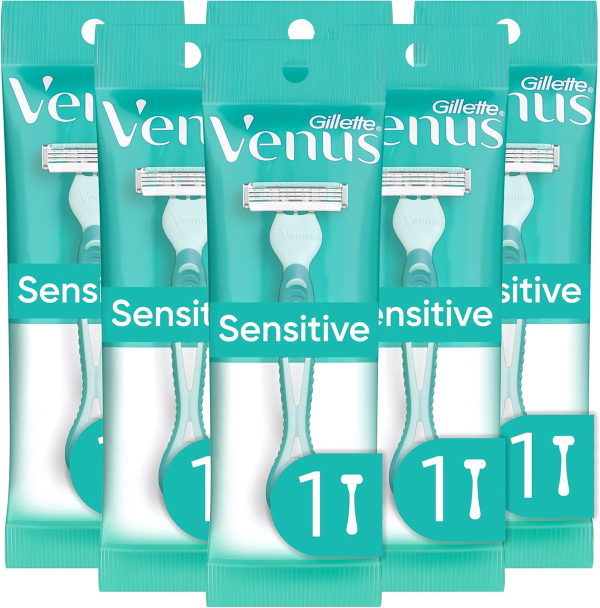 Venus Simply 3 Sensitive Disposable Razors, 6 Pack - Image 1