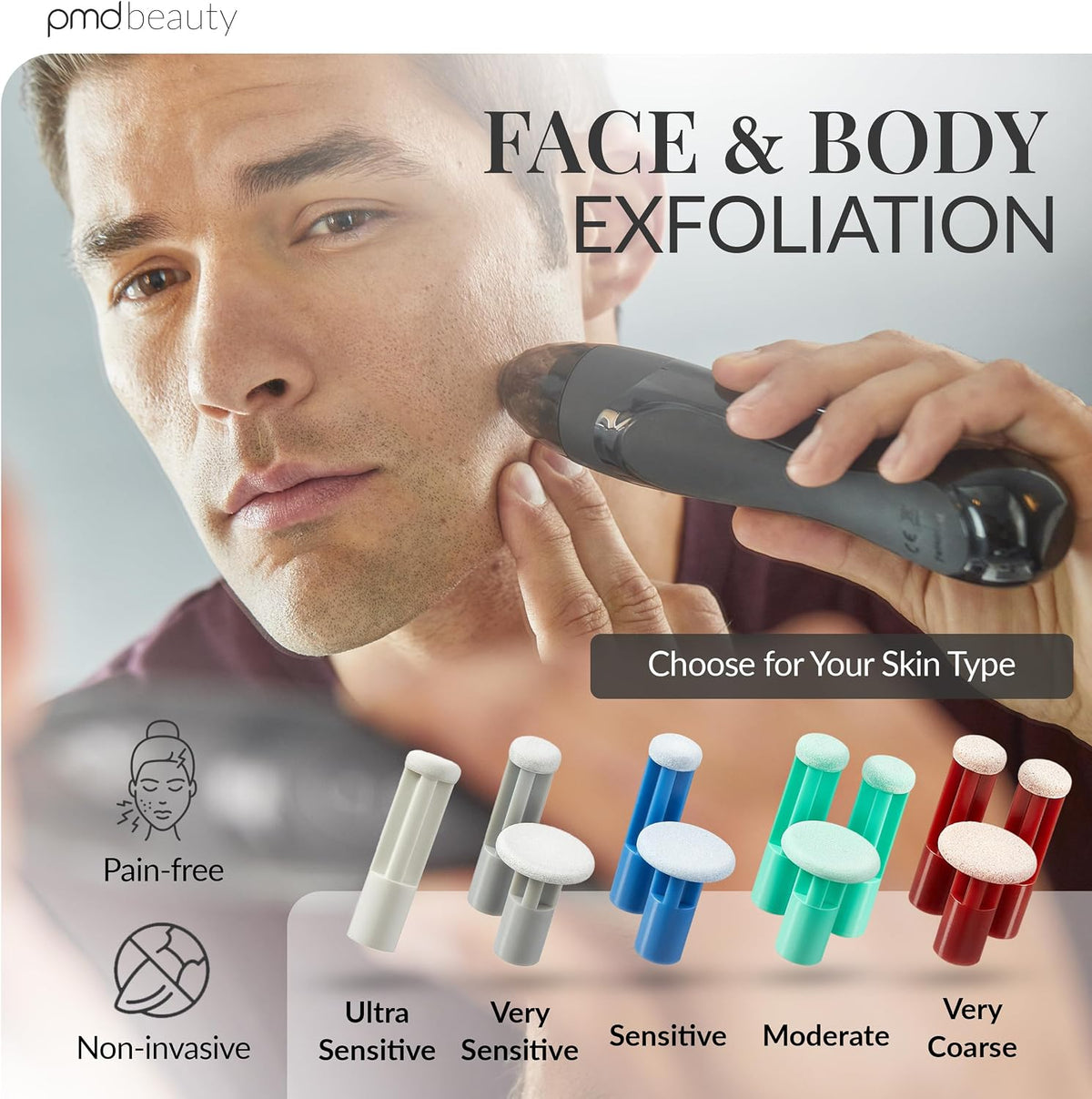 PMD skincare device showing illuminated speed control buttons