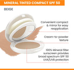 Open Avene Tinted Compact showing mirror and sponge applicator