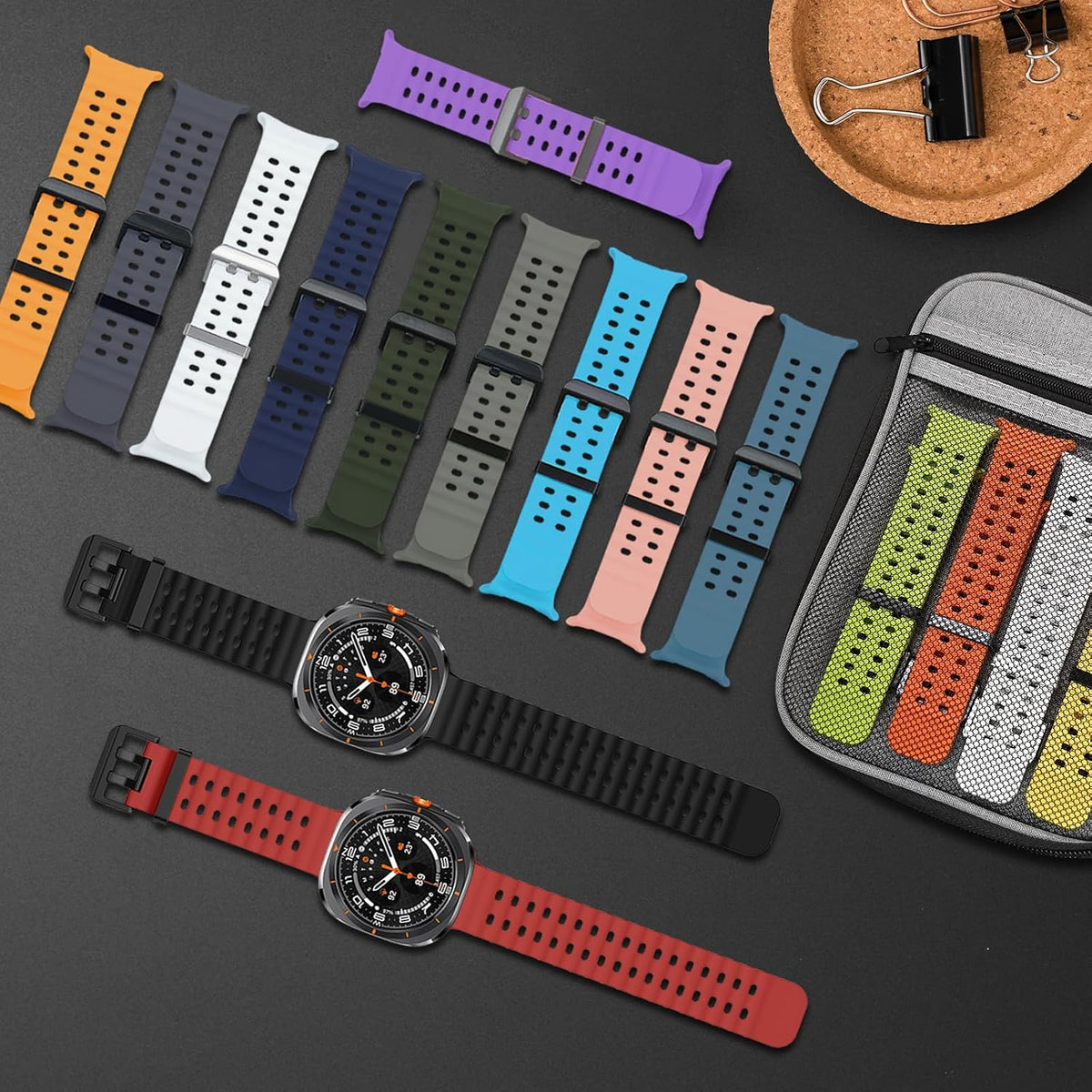 Close up view of the breathable air-hole wristband layout.