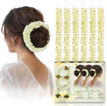 ZAINY white mogra artificial gajra front view showing realistic fabric jasmine flowers for traditional hairstyles