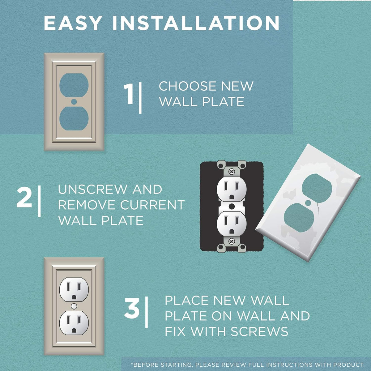 Brainerd 1-pack duplex wall plate packaging and contents