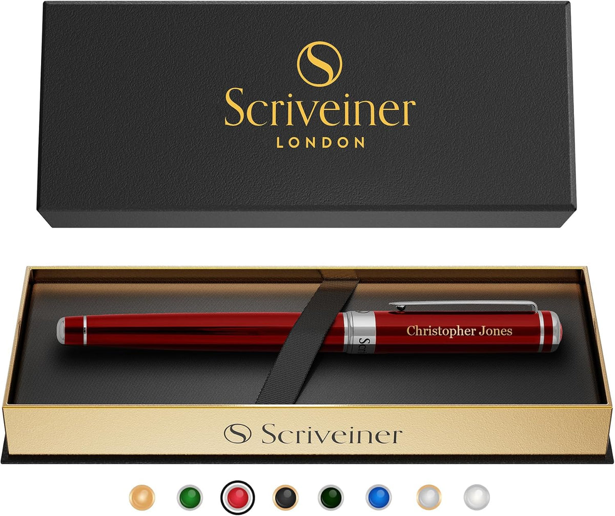 Scriveiner Black Lacquer Rollerball Pen - Stunning Luxury Pen, Real Gold Plating, Schmidt Ink Refill, Best Roller Ball Gift Set for Men & Women, Professional, Executive Office, Nice Pens - Image 10