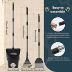 Three piece pet waste removal set snapped together neatly for compact storage.