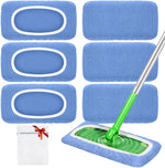 Loveco reusable mop pads six pack front view showing blue microfiber texture