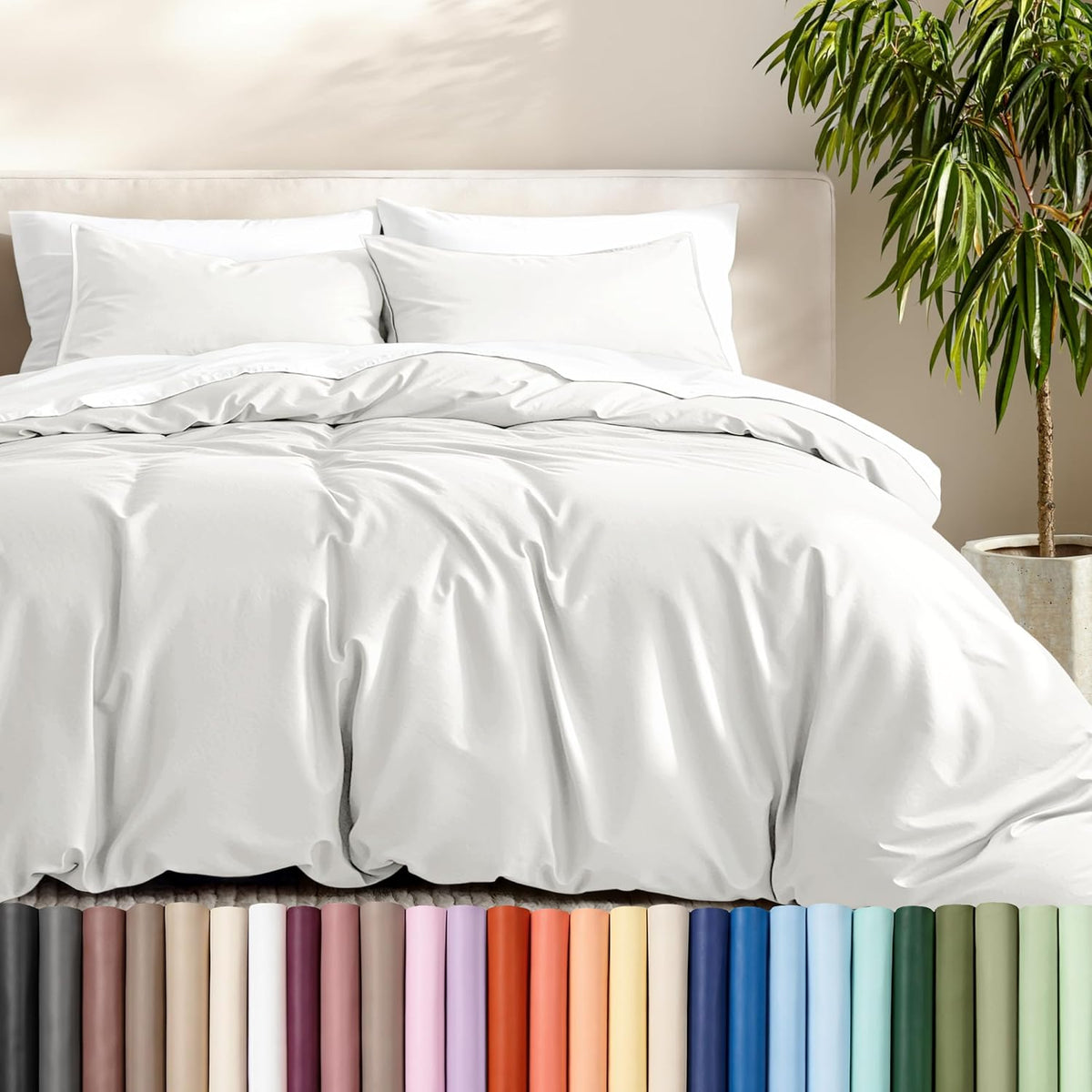 Bare Home Duvet Cover Set 1800 Ultra-Soft (Queen, White) | Lightweight, Cooling, Breathable, Premium 1800 Ultra-Soft, All-Season - Image 15
