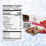 Close up view of milk chocolate covered raspberry jelly sticks