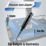 Detailed view of the 4mm precision bits for electronics and smartphone repair.