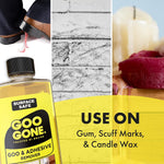 Goo Gone surface safe cleaner bottle back instruction label