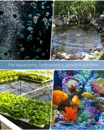 Pawfly MC3000 multi-outlet aquarium air pump running four sponge filters simultaneously in a fish breeding setup