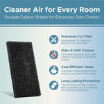 High density replacement filter showing precise eight by three inches dimensions.