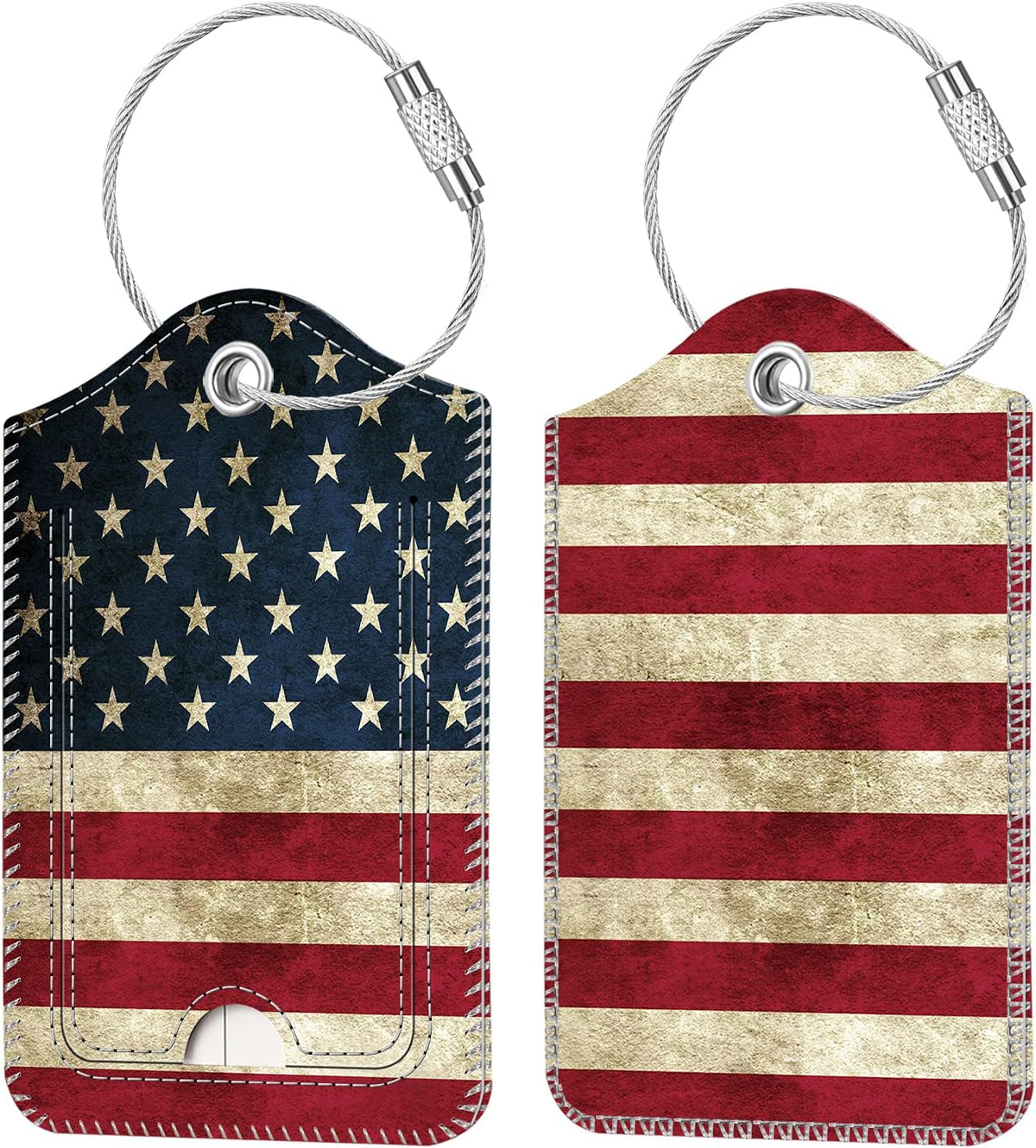 Fintie Luggage Tags Privacy Cover ID Label for Travel Bag Suitcase | with Stainless Steel Loop and Address Card, Starry Night, Agate Hexagons - Image 9