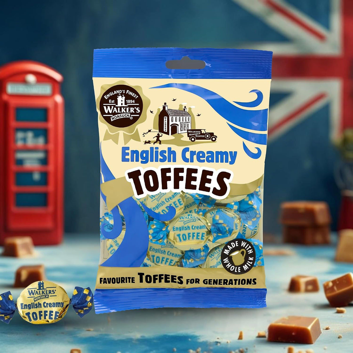 Vegetarian and gluten free traditional Walkers Nonsuch creamy butter toffees