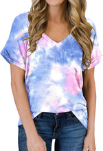 MIHOLL women's soft basic short sleeve v-neck t-shirt front view casual top
