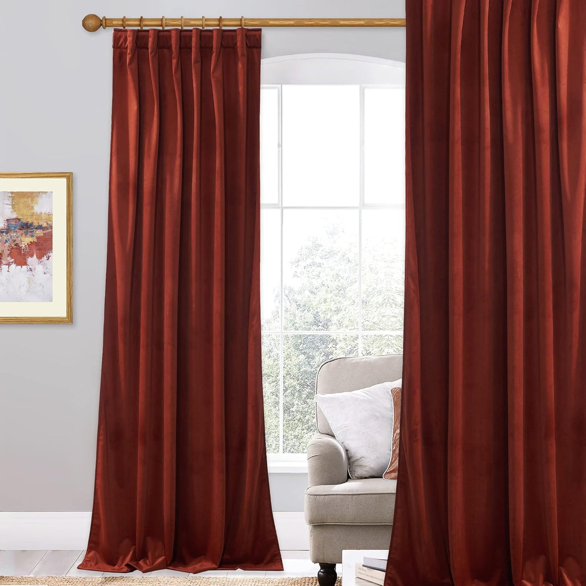 Navy Blue Blackout Curtains for Bedroom W52 x L96 inches 1 Panel | Premium Luxury Fabric, Vintage Style, Thermal Insulated Privacy Protect Velvet Drapes for Bedroom, Living Room, Sliding Door - Image 10