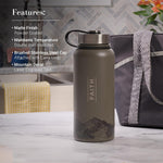 Christian Art Gifts 32 Ounce insulated bottle mountain graphic angle