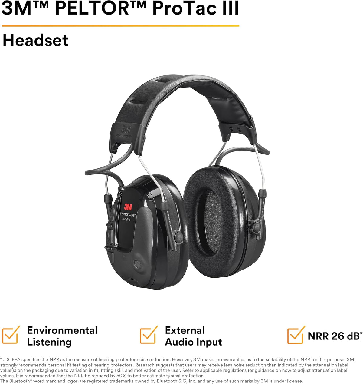 3M PELTOR ProTac III headset side profile showing ear cups