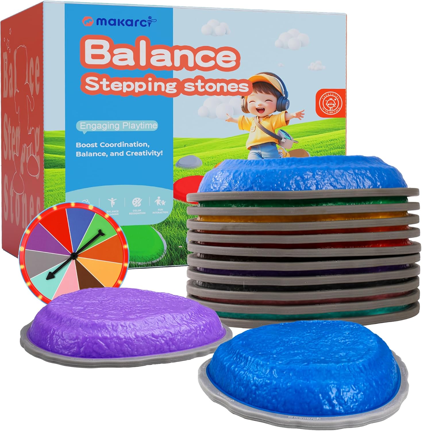 Makarci 10 piece stepping stones set front view