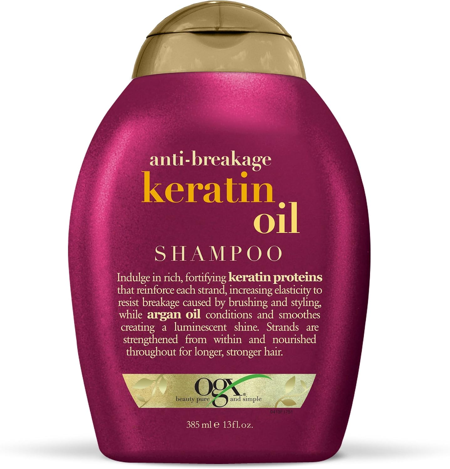 OGX Anti-Breakage Keratin Oil Shampoo bottle front view