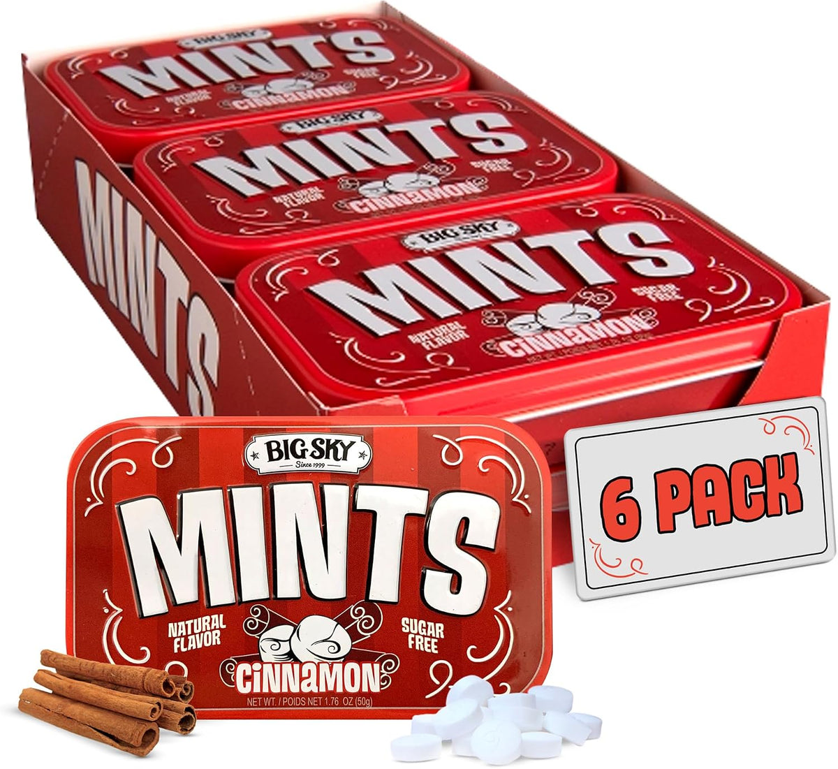 Big Sky Sugar Free Cotton Candy Mints - 50 Count Tin (Pack of 6) | Kosher Certified, Vegan Cotton Candy | Aspartame & Gluten Free | Sweet Nostalgic Flavored Mints for Travel & Sharing - Image 15