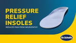 Infographic showing the pressure distribution technology of Dr. Scholl's neuropathy insoles.